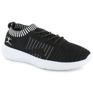 Danskin Energy Black White Sneakers Lightweight Stretch Knit Upper Size 9.5